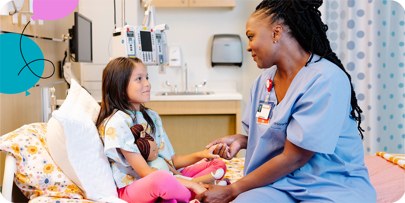 photo of child and nurse