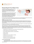 Responding to Your Baby's Cries